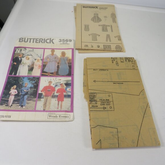 Butterick 3569 Sewing Pattern BARBIE Clothes UNCUT 11.5" tall dolls - Picture 3 of 9